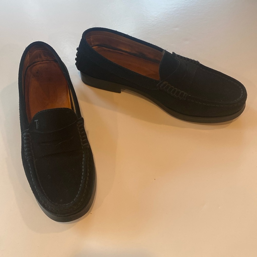 Women’s Tod’s black suede loafers